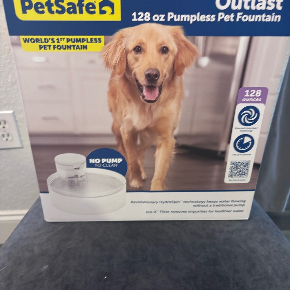 PetSafe White Outlast Pumpless Water Fountain 128 fl. oz. NEW IN BOX